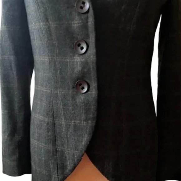 CAbi tuxedo style blazer jacket plaid with cool lining - Picture 12 of 14